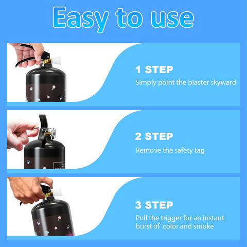 Anti-slip nozzle and safety features simplify handling during celebrations.