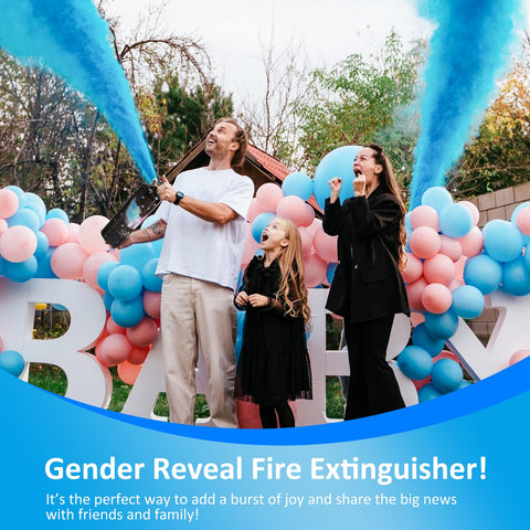 SRG Giant blue color blaster shown for suspenseful reveals at parties.