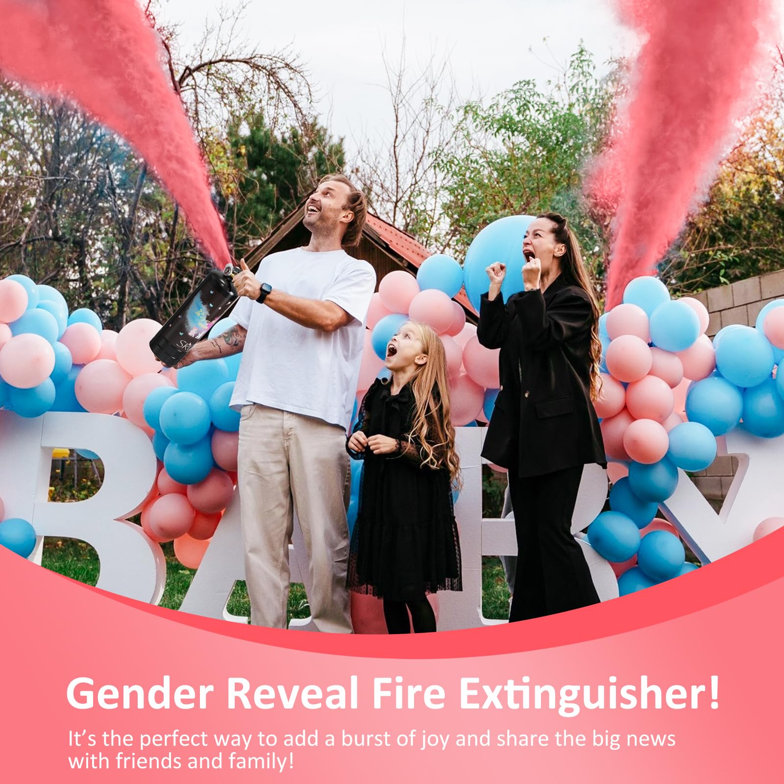 SRG pink smoke burst for a vibrant gender reveal moment