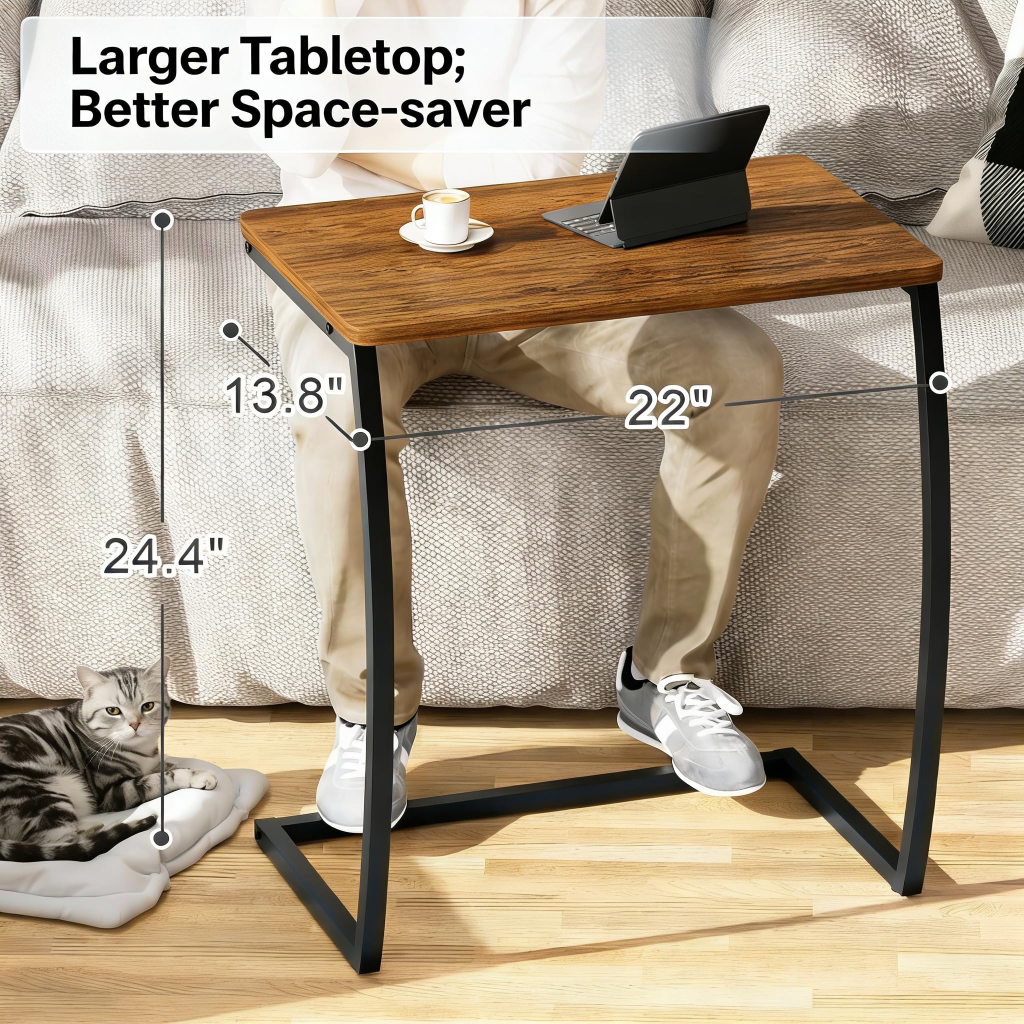 SRIWATANA end table with floor protectors guarding floors from scratches
