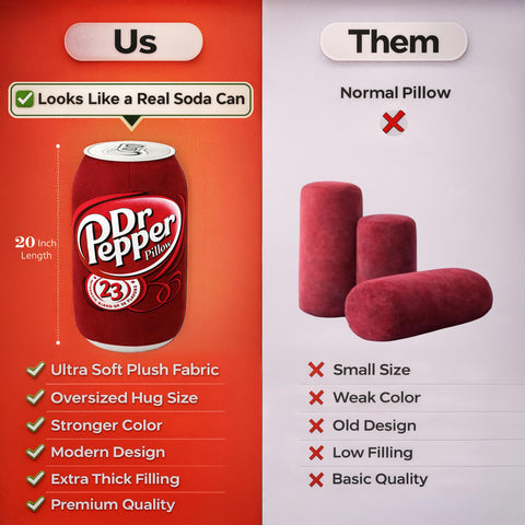 SRprime Doctor Pepper Pillow adds a pop of personality to any living space.