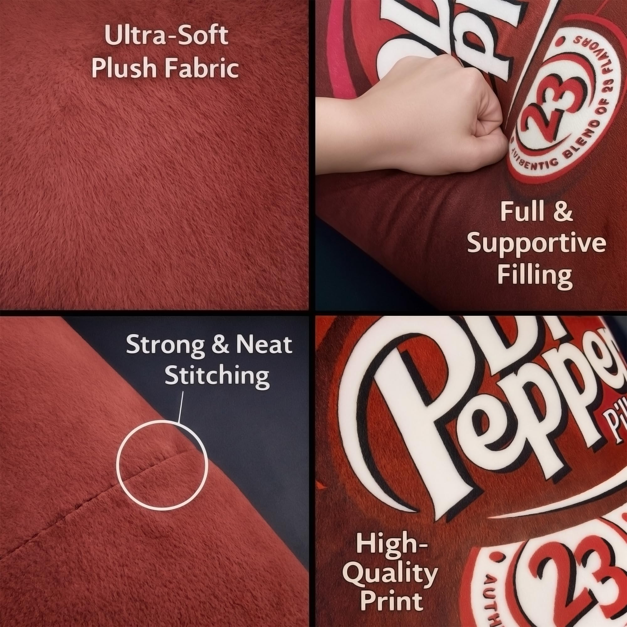 SRprime Doctor Pepper Pillow makes a playful, memorable gift for soda lovers.