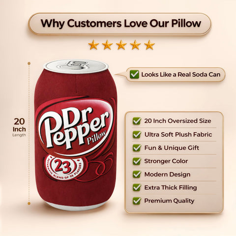 SRprime Doctor Pepper Pillow perfect gift for birthdays and holidays.
