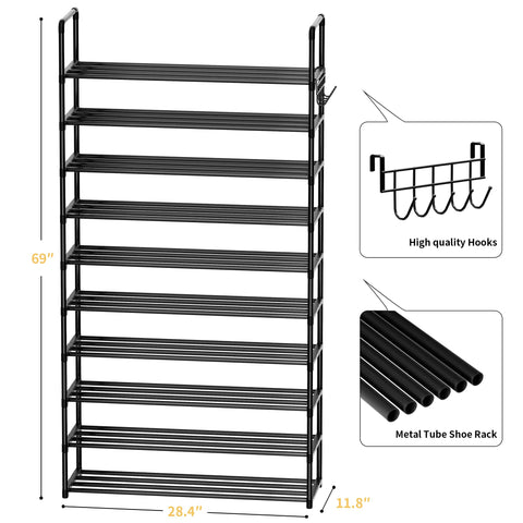 SRRSO tall shoe shelf fits closets and entryways.
