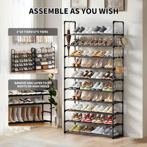 SRRSO shoe rack close-up shows durable rust-resistant coating.