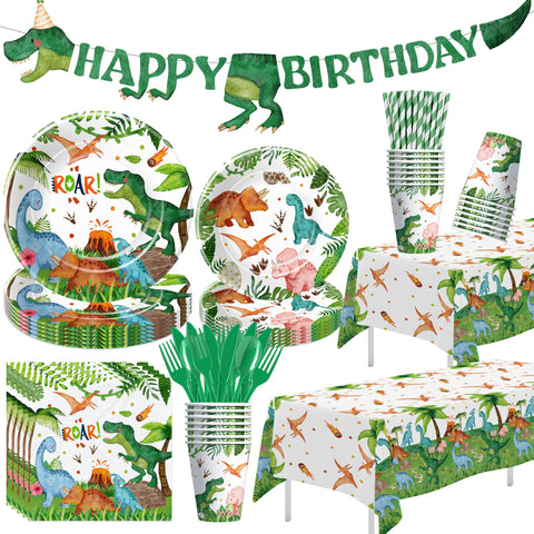 Srua Don dinosaur dinner plates for kids party, sturdy enough for snacks