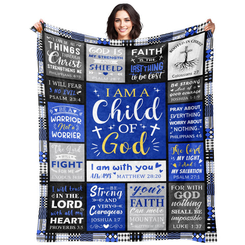 Sruemiul Christian blanket with verse design, ideal for cozy spiritual moments