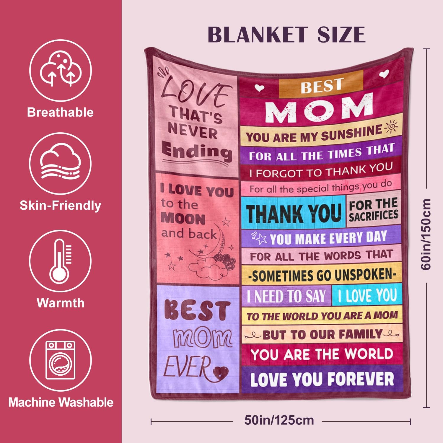 Sruemiul Easy-care durable mom gift suited for machine washing.