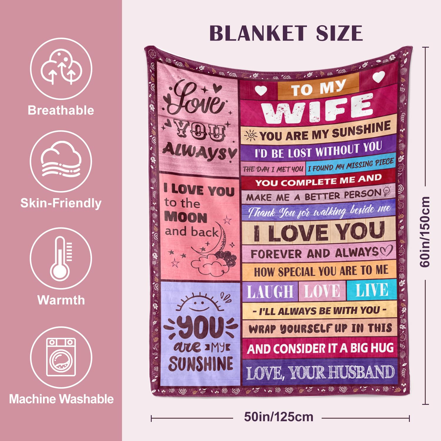 Sruemiul romantic message blanket enhances cozy nights and shared moments