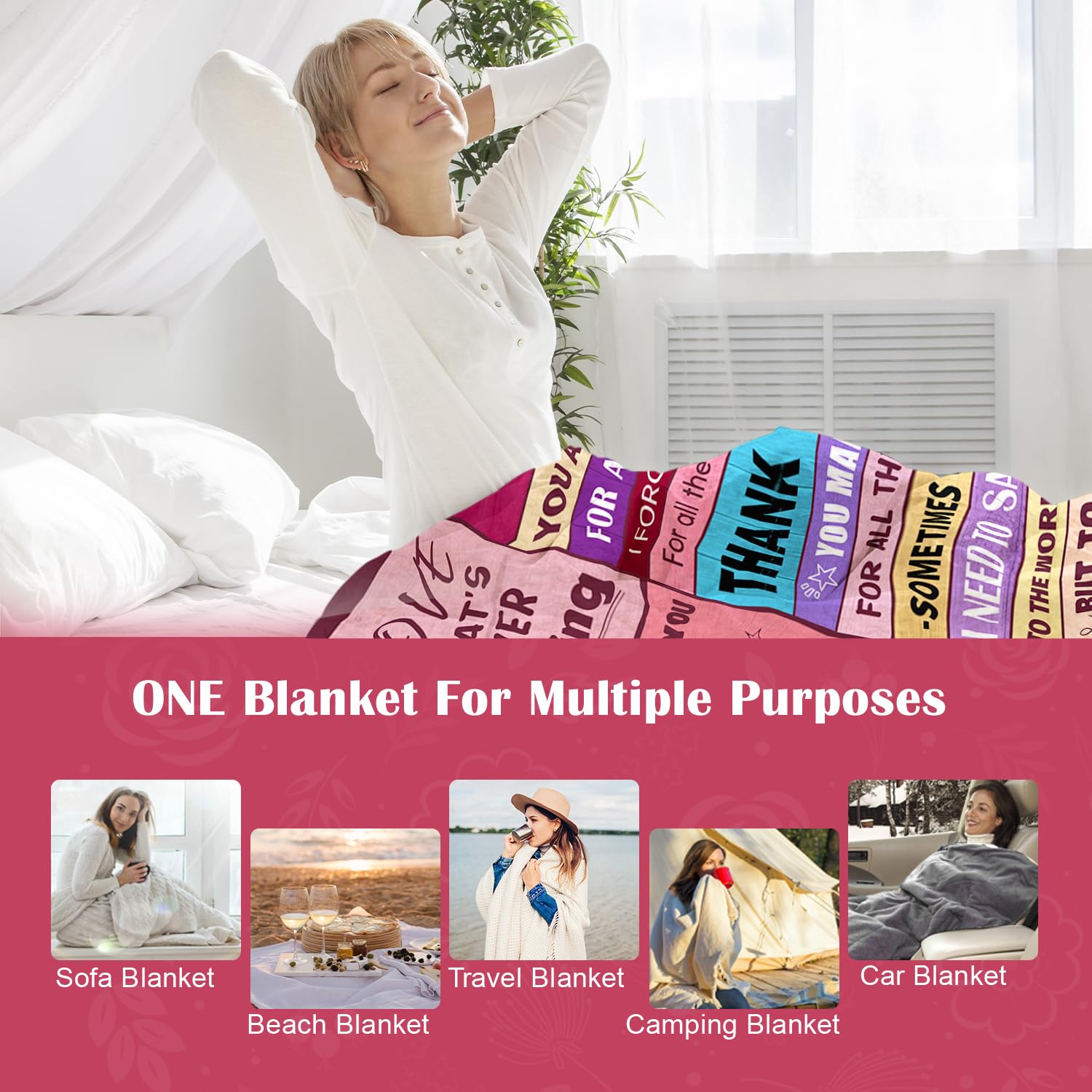 Sruemiul Easy-care machine-washable Mom blanket stays soft and vibrant