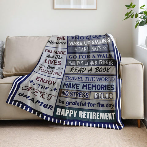 Sruemiul retired blanket draped on bed for cozy evenings.