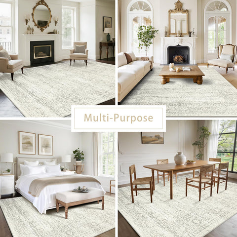 Srugn machine-washable area rug, easy cleanup for busy homes.
