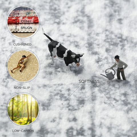 Srugn ultra-soft faux wool retro design rug adds vintage charm
