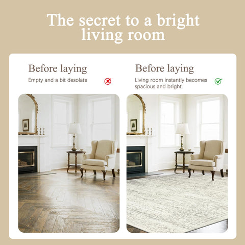 Srugn 8x10 rug for dining room, non-slip ensures stable surfaces.
