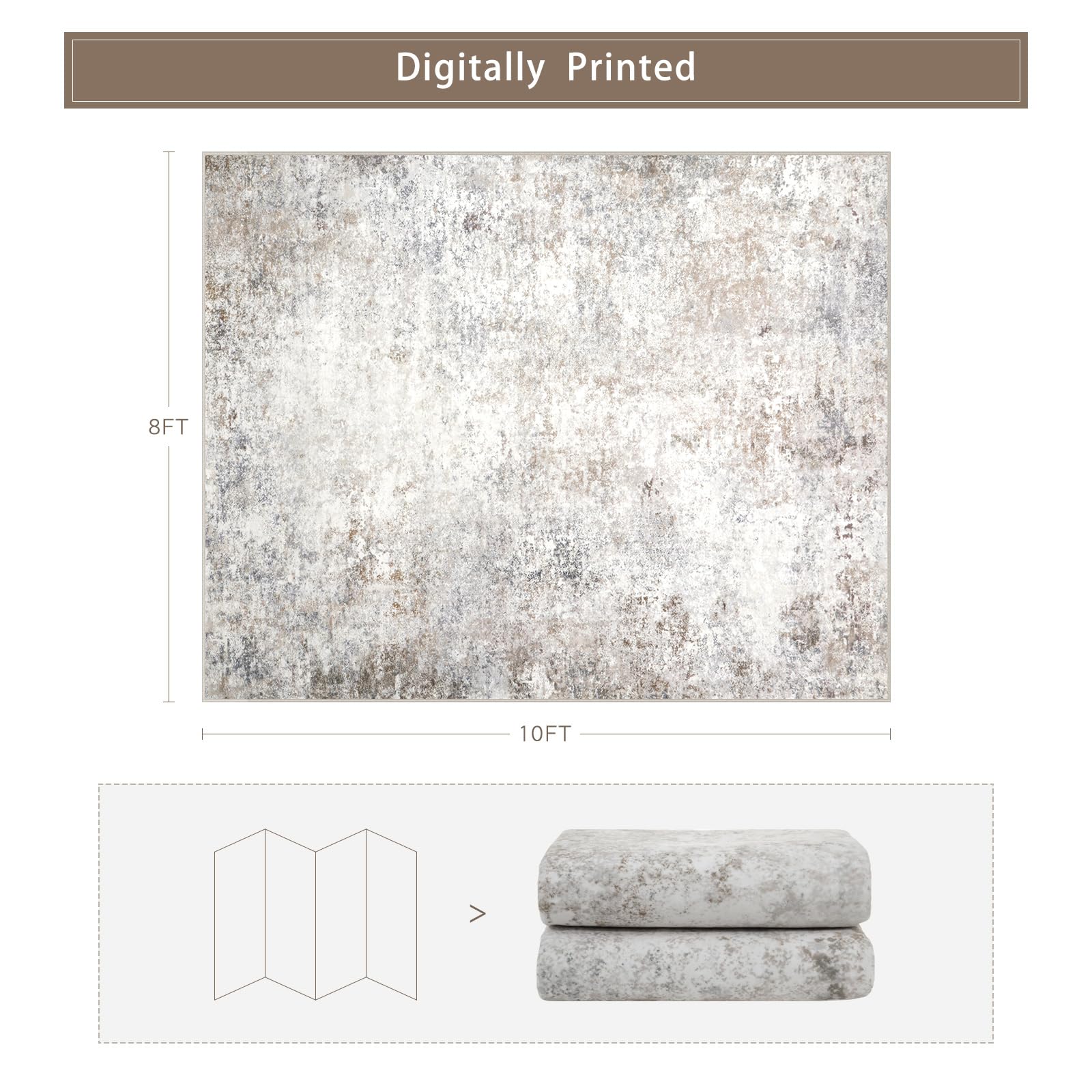 Srugn washable rug 8x10 modern bedroom with soft underfoot comfort.