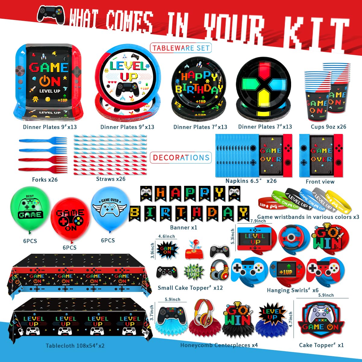 ssailue decor 7inch gaming plates with bold controllers for engaging meals