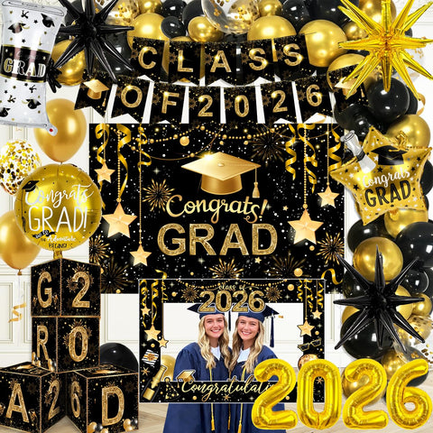 Ssailue Decor Class of 2026 banner boosts stylish graduation ambiance