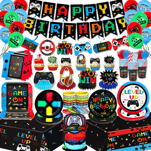 ssailue decor gamer banner decor to kick off a fun gaming birthday party