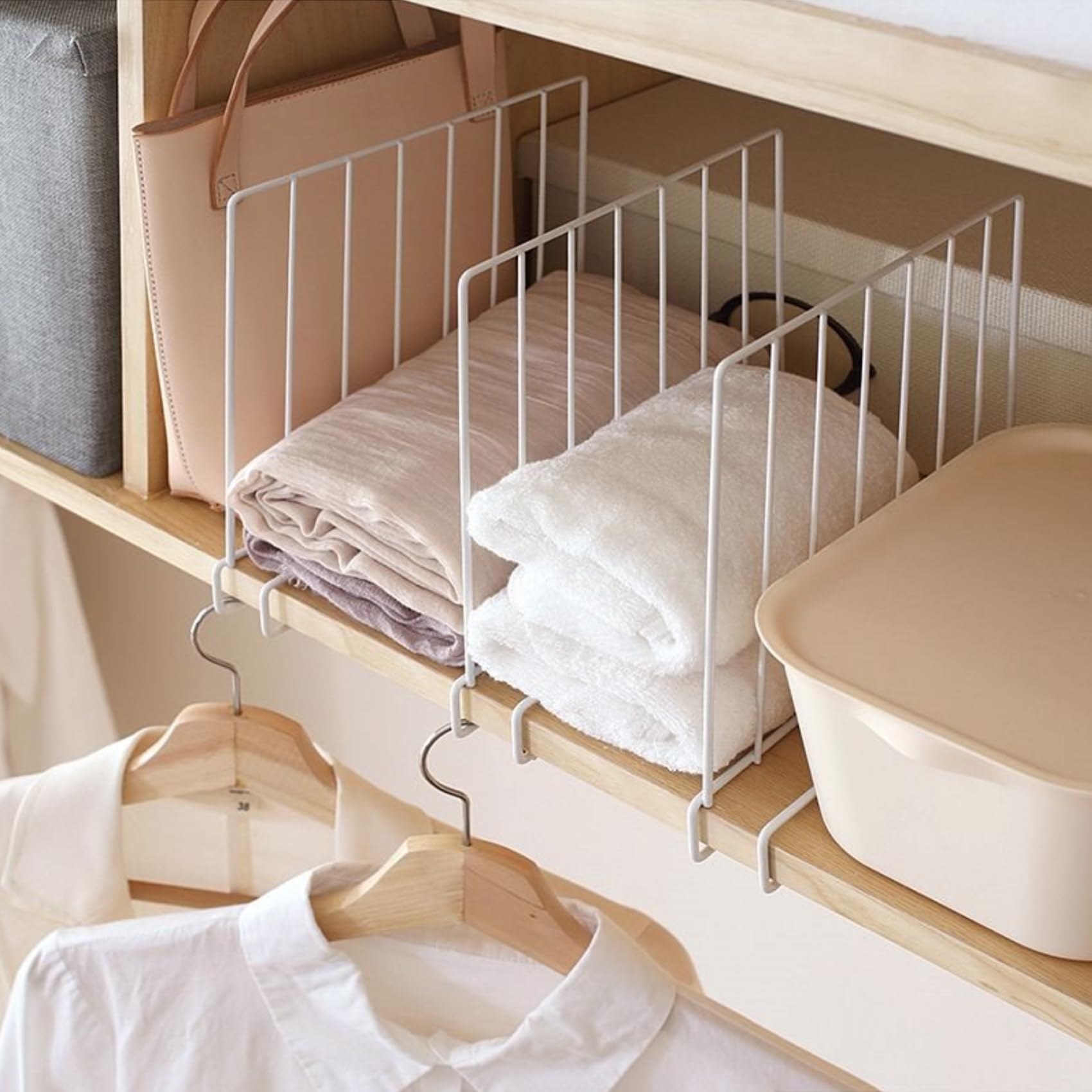 SSAWcasa shelf dividers maximizing vertical storage in kitchen or closet