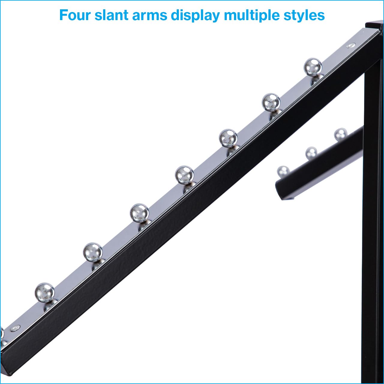 SSWBasics adjustable arms spanning 48 to 72 inches for flexible store layouts