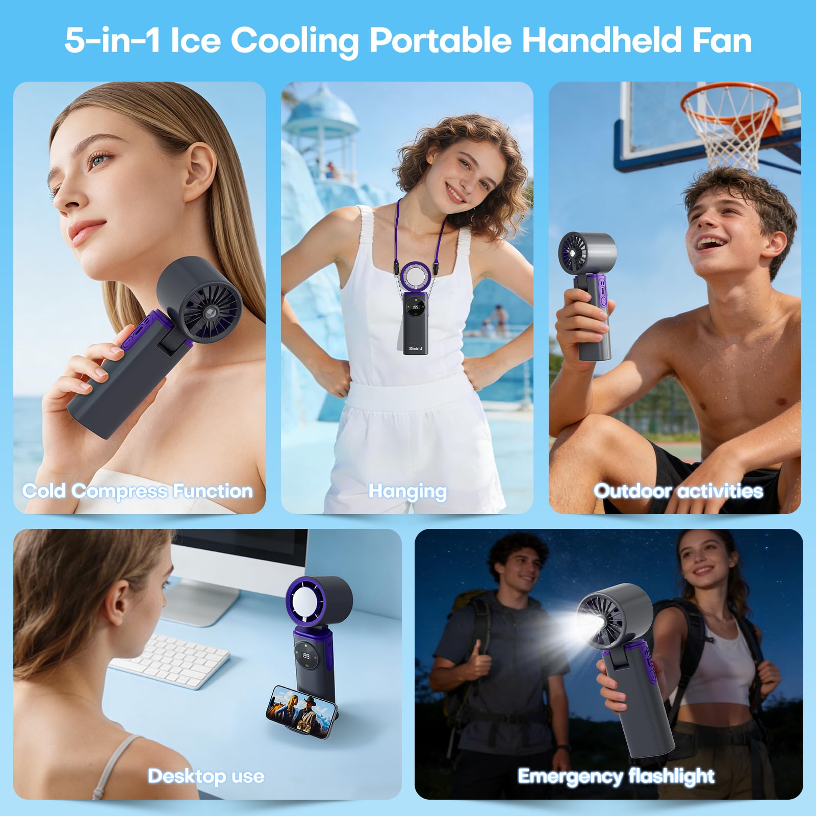 SSWind neck lanyard enables hands-free cooling during activities