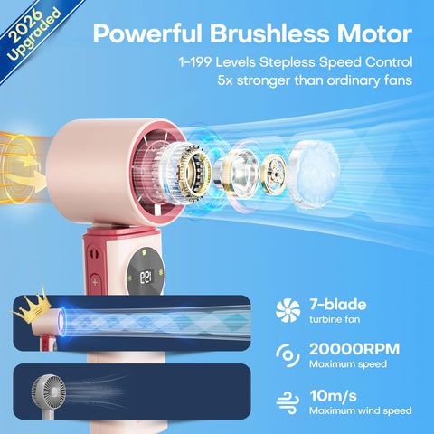 SSWind precision speed dial enables fine-tuned airflow for makeup and work