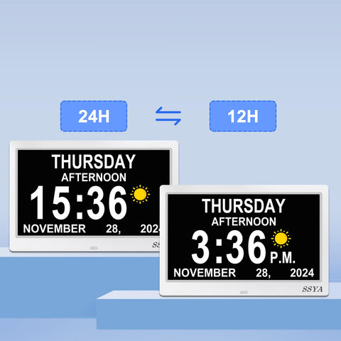 SSYA Dementia Clock offers 12 customizable alarms for reminders