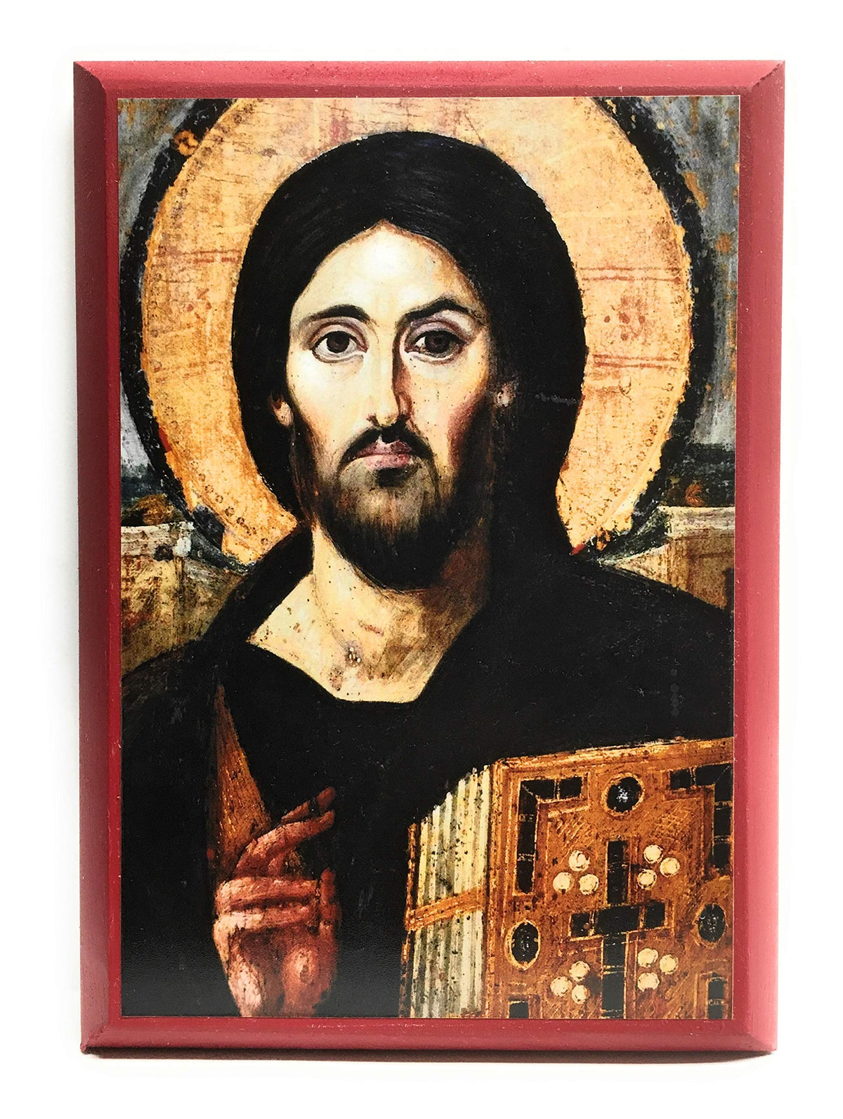 St John the Baptist Icon Pantocrator front view on wood for devotional display