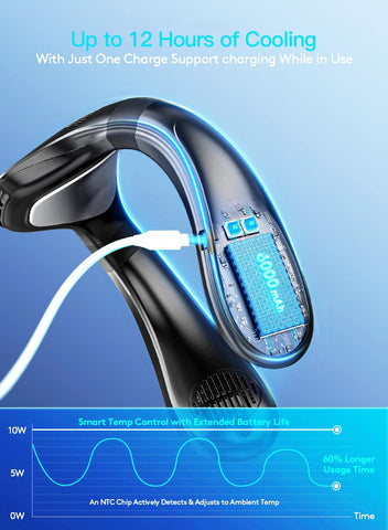 Staholz neck air conditioner with 6000mAh battery for long wear.