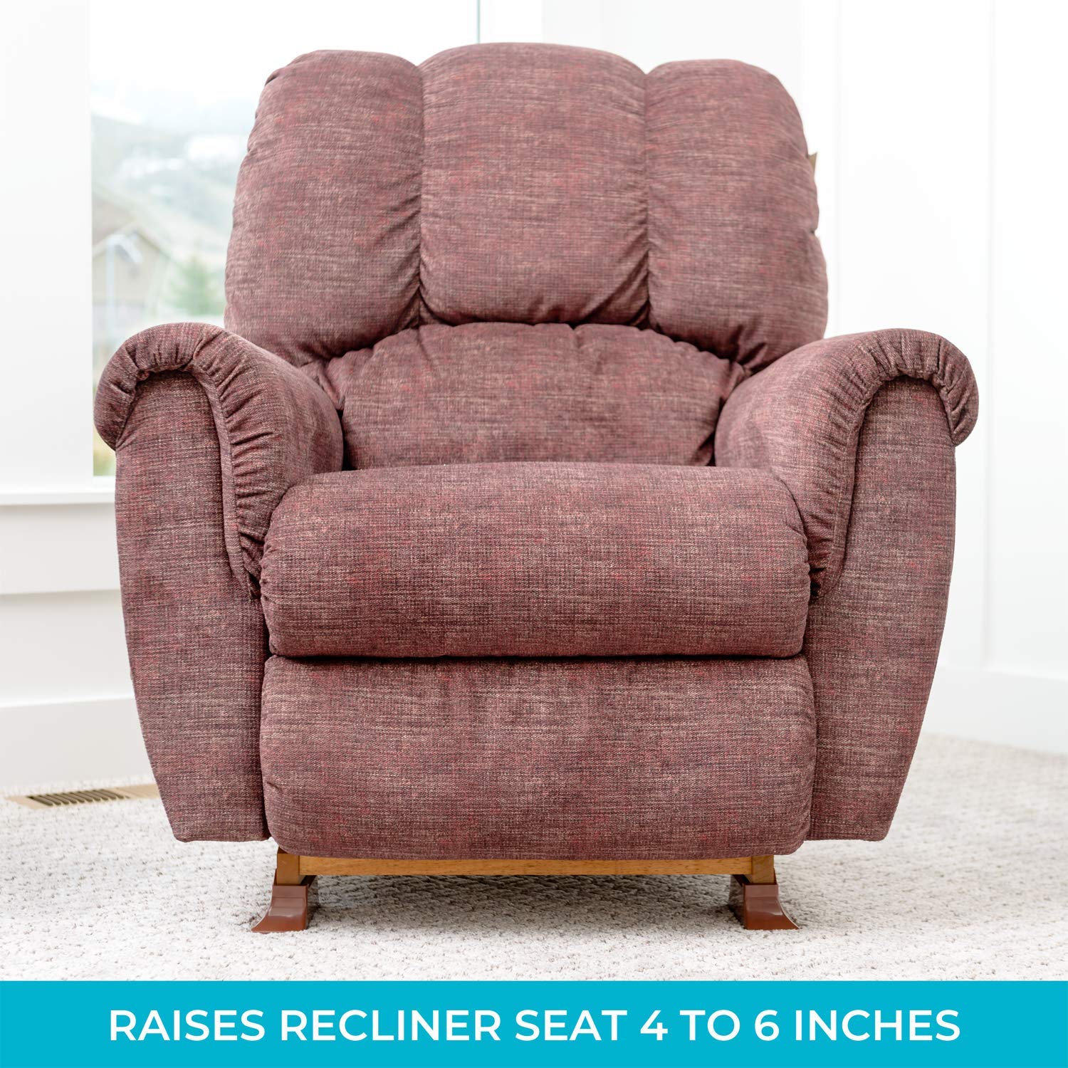 Stander Recliner Risers padded base protects floors and reduces slips.