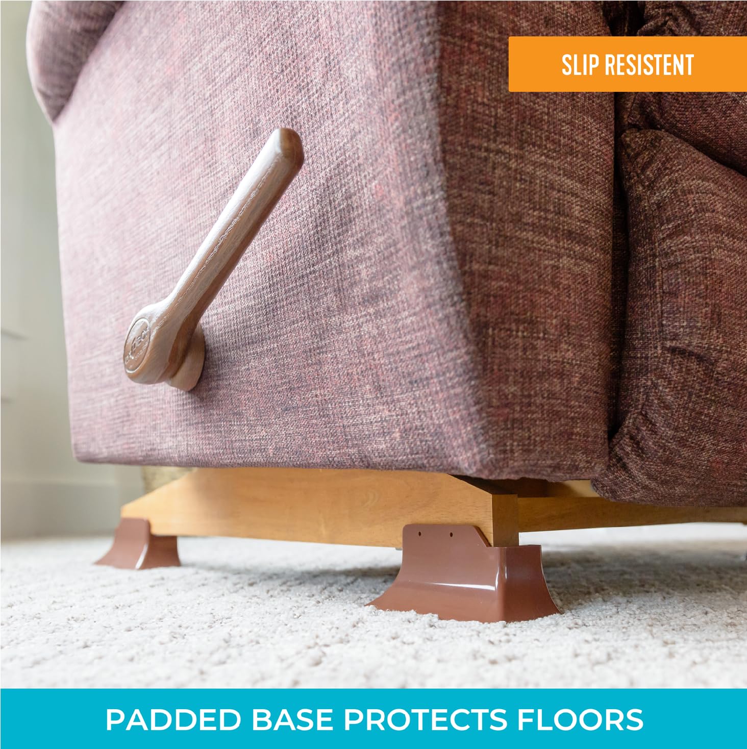 Stander Recliner Risers include rocker limiter for precise stop placement.