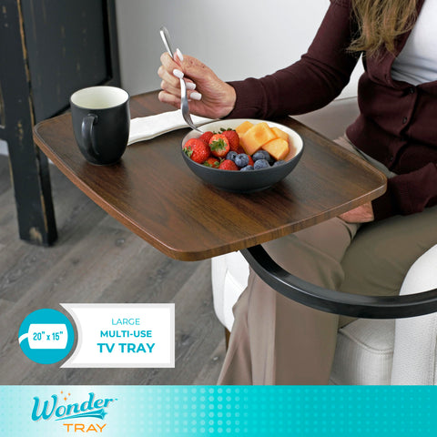 Stander Wonder Tray fits most chairs and recliners for easy setup