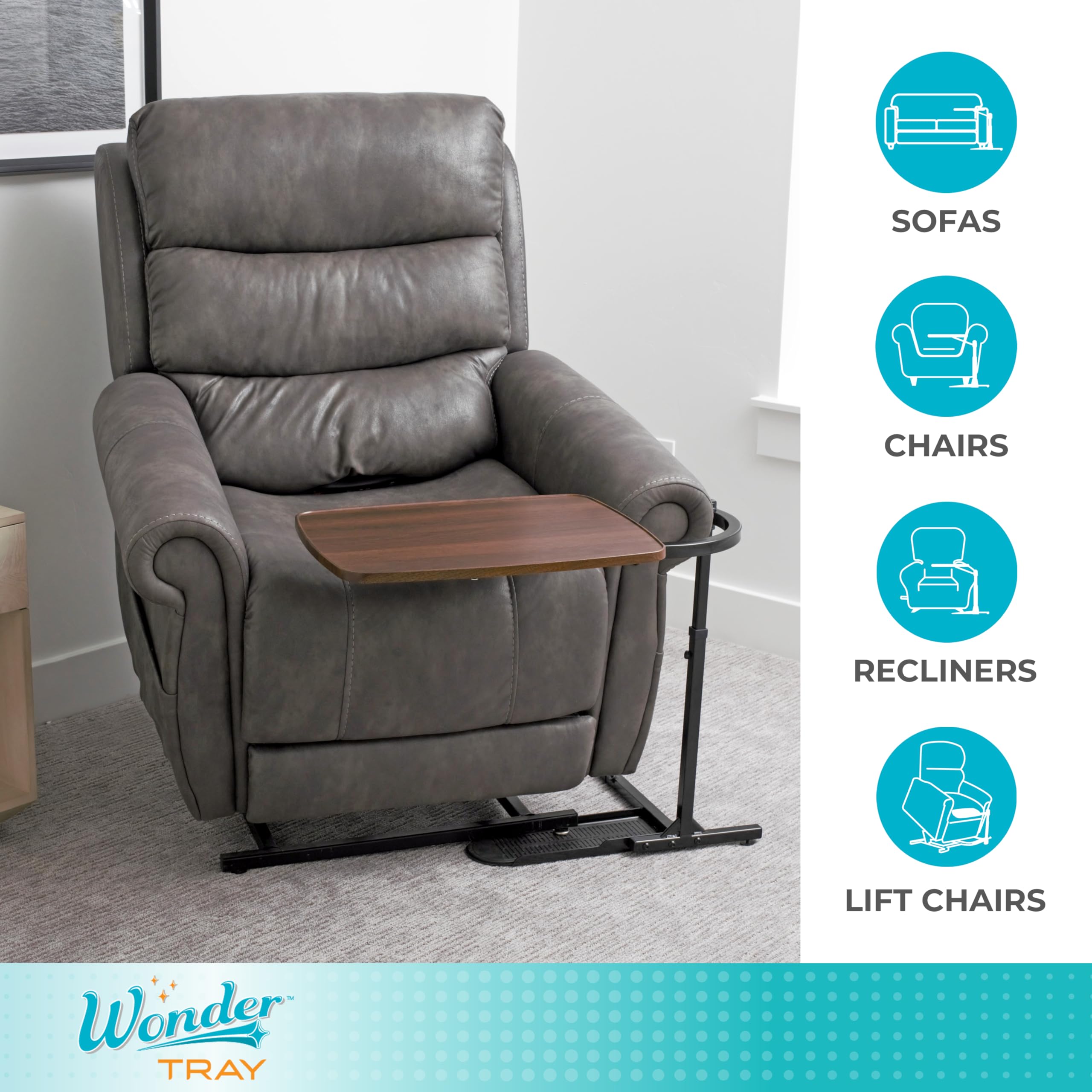 Stander Wonder Tray walnut tray with black base adds modern style