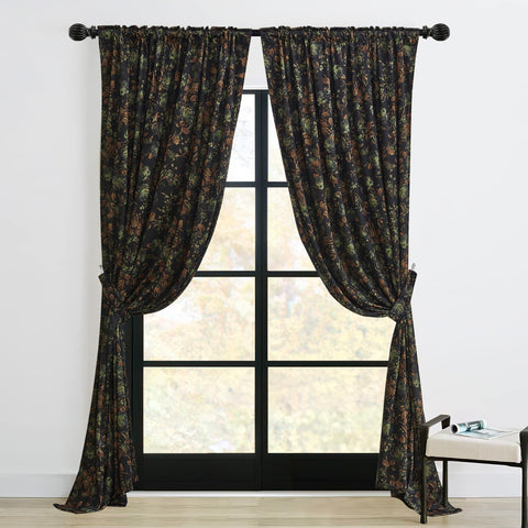 StangH printed floral drapes suit French Country, Dark Academia decor styles.