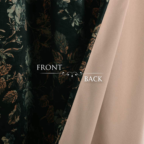 StangH 84in drapes with gilded foliage motif, vintage aesthetic for bedroom styling.