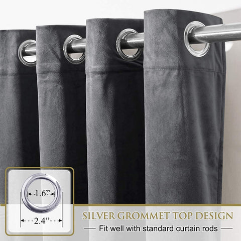StangH grey velvet curtains for bedroom offer privacy and thermal insulation.