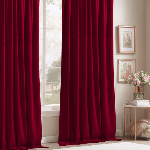 StangH Theater Red Velvet Curtains blackout-friendly option to darken bedrooms.