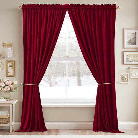 StangH Theater Red Velvet Curtains room setting adds elegant drapery to living spaces.