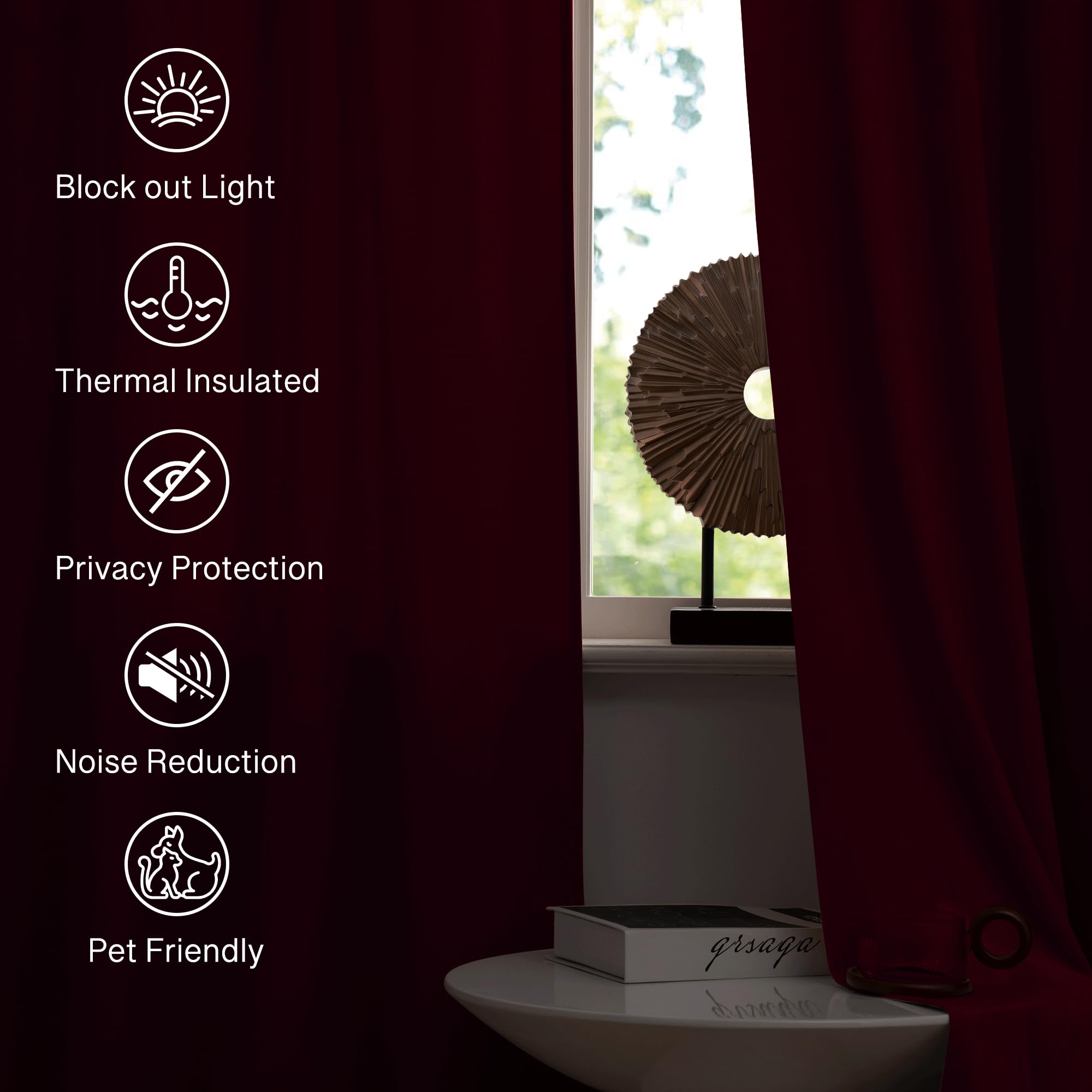 StangH Theater Red Velvet Curtains two-panel hanging setup offers versatile styling.