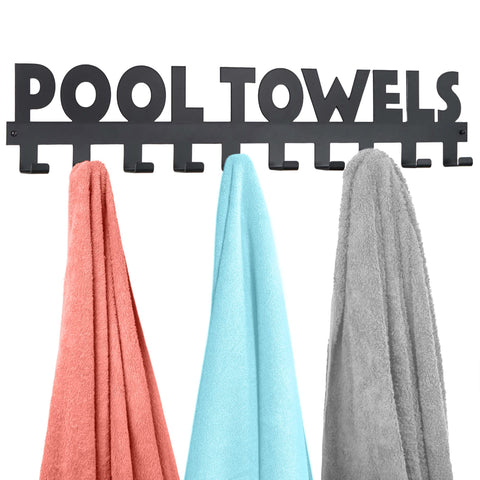 Star Splash pool towel rack holds 10 towels by the poolside.