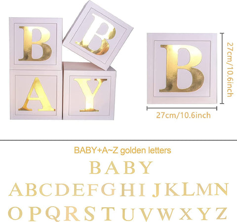 Staraise A-Z letter kit on white-gold boxes ideal for photo backdrops