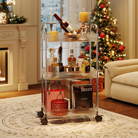 STARLATTA 3-Tier Cart assembled reveals simple, tool-free setup for busy homes.