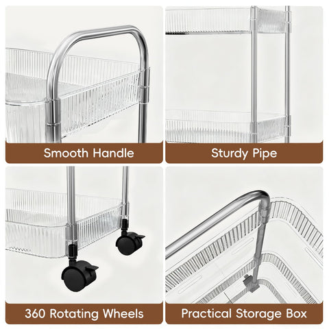 STARLATTA 3-Tier Cart in bathroom shows compact storage for toiletries and towels.