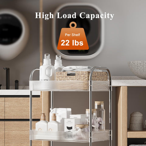STARLATTA 3-Tier Cart with nursery setup illustrates mobile organization for parenting essentials.