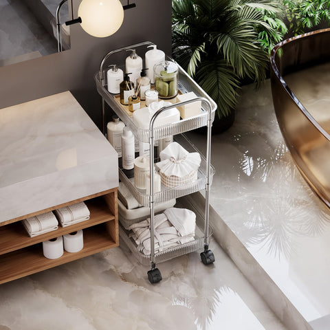 STARLATTA 3-Tier Cart in office use offers file and stationery organization on wheels.