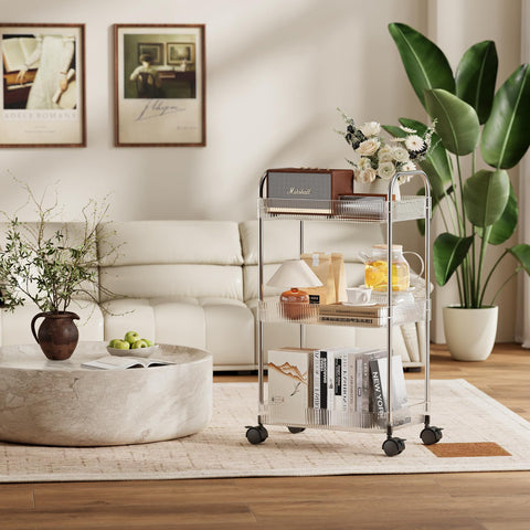 STARLATTA 3-Tier Cart storage ideas show versatile pantry, nursery, or craft organization.