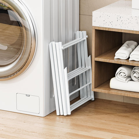 STARLATTA 3-tier rack extended to 28 inches for larger laundry loads.