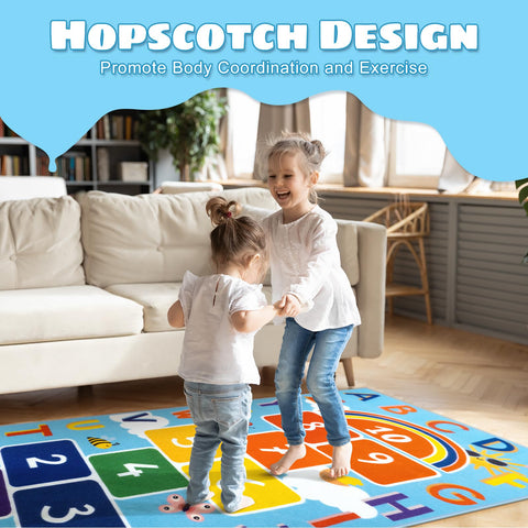 STARUIA Washable Hopscotch Rug ABC and numbers close-up supports early literacy