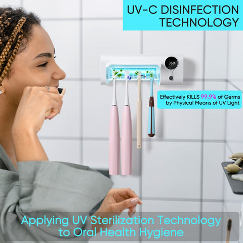 StarWin UV toothbrush holder adhesive installation for easy setup without drilling