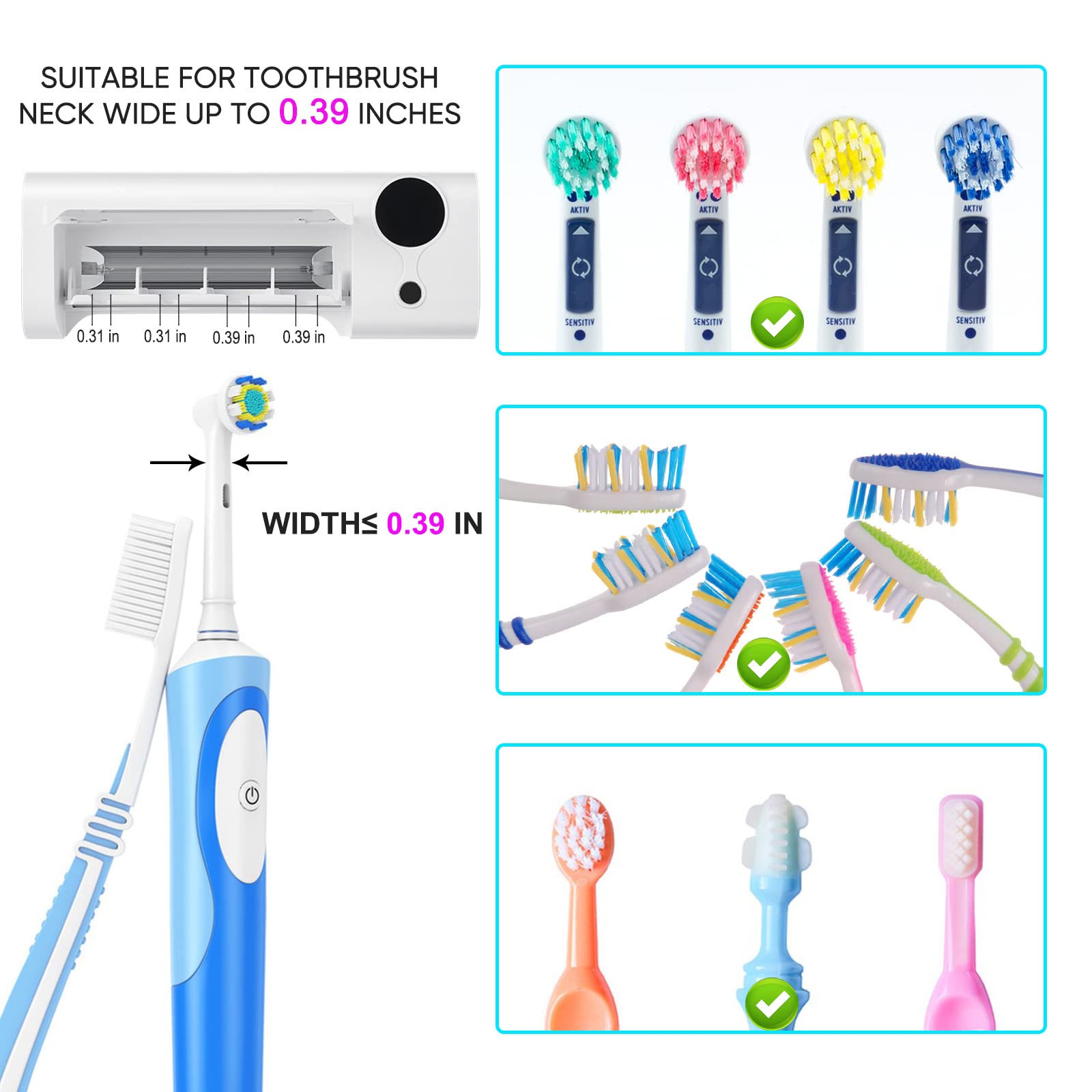 StarWin UV toothbrush holder rechargeable battery enables cordless use in bathroom